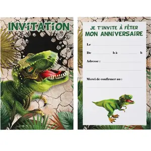 Comparateur de prix : Santex 6 CARTES INVITATION ANNIVERSAIRE DINOSAURE 11X17CM