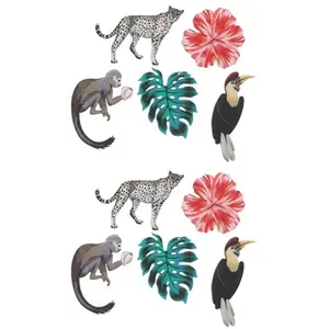 RueDeLaFete 10 DÉCORATIONS SAUVAGE BOIS 3.5X4.5CM ET 5X3.5CM pas cher