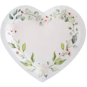 Comparateur de prix : Sachet de 10 assiettes coeur Mariage Végétal