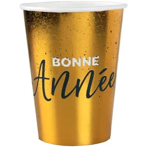 Lot de 10 Gobelets Bonne Année, Or brillant