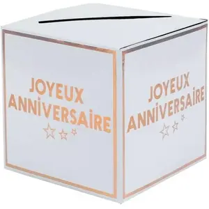 RueDeLaFete Tirelire Anniversaire Star d'un jour, Blanc/Rose Gold pas cher