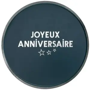 RueDeLaFete Paquet de 10 Assiettes anniversaire Star d'un jour, Bleu canard/Argent pas cher