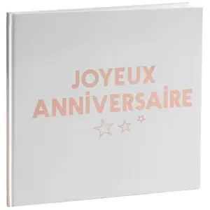 RueDeLaFete Livre d'or Anniversaire Star d'un jour, Blanc/Rose Gold pas cher