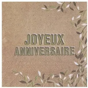 SANTEX 20 Serviettes de table papier "Joyeux Anniversaire" 16.5cm REF/7863 Thème Nature ChampêtreVendu parruedelafete
