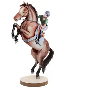 Au plaisir des yeux Centre de table Hippique - Equitation en bois 20cm pas cher