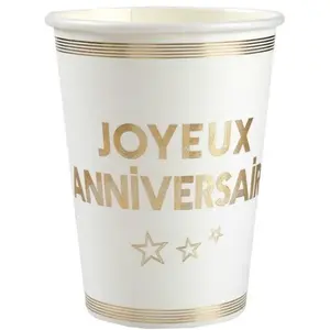 Comparateur de prix : Santex 10 GOBELETS JOYEUX ANNIVERSAIRE CARTON 7.8X9.7CM