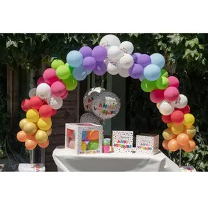 Comparateur de prix : RueDeLaFete Décoration de fête - Anniversaire - Arche De Ballons - Multicolore - 50 Ballons - Ruban Inclus