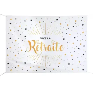 Comparateur de prix : SANTEX 8396-1, Grande Bannière Toile de Fond Vive la Retraite 210cm