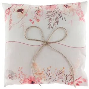 SANTEX COUSSIN ALLIANCES COTON AMOUR FLORAL 18CM BLANC pas cher