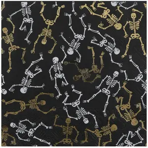 Comparateur de prix : RueDeLaFete SANTEX 8078-11, Sachet de 10 Serviettes Squelette 33x33cm