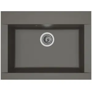 Comparateur de prix : STRADOUR Evier à encastrer 1 bac résine SMC Hexo - Gris - 66x50cm