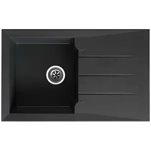 STRADOUR Evier cuisine a encastrer 1 bac + 1 egouttoir Alineo - Composite MMC - 81 x 50 cm - NoirVendu parconforama