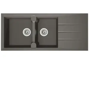 DIADEM Evier à encastrer Aloa en SMC  - Gris béton - 116x50cm pas cher