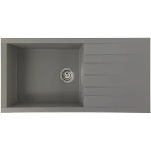 Comparateur de prix : STRADOUR Evier a encastrer CUBE, en SMC GRIS BETON - 16, 1 bac, dim. 100 * 50 cm, vidage manuel