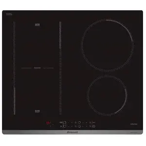 Table de cuisson à induction 58cm 4 feux 7200w noir Brandt BPI6428UB pas cher