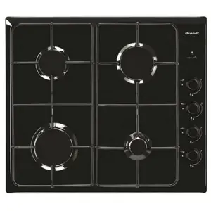 BRANDT Table de cuisson gaz 4 brûleurs dont 1 rapide 3,15 kW - BPE6410B pas cher