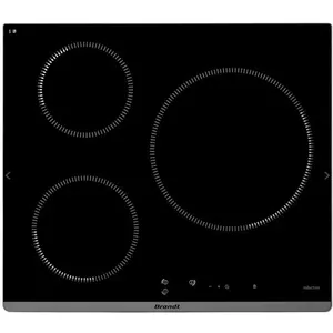 BRANDT Table induction 3 foyers dont 1 zone Ø 28 cm 3,6 kW - BPI6315B pas cher