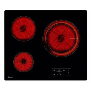 Table de cuisson vitrocéramique 60cm 4 feux 6100w noir Sauter SPV4530B pas cher