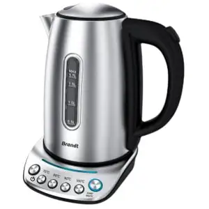 Brandt Bouilloire - - Bo1202B - 1,7 L - 5 Températures + Maintien Au Chaud - Inox Et Noir