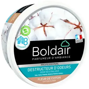 Comparateur de prix : Destructeur d'odeurs - parfum Fleur de coton - gel 300g Boldair TU