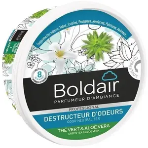 Comparateur de prix : Destructeur d'odeurs - parfum Thé vert & Aloe vera - gel 300g Boldair TU