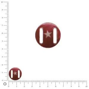 Perles et bijoux Médaille en nacre - Etoile blanche sur fond marron - Ø 17 mmVendu parscrapmalin