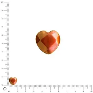 Perles et bijoux Perle en verre oeil de chat forme coeur Ø 10 mm - OrangeVendu parscrapmalin