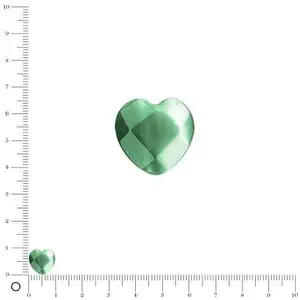 Perles et bijoux Perle en verre oeil de chat forme coeur Ø 10 mm - Vert d'eauVendu parscrapmalin