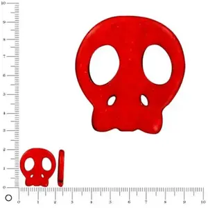 Perles et bijoux Perle tête de mort Ø 20 mm - RougeVendu parscrapmalin