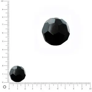 Perles et bijoux Perle en verre à facettes Ø 20 mm - NoirVendu parscrapmalin