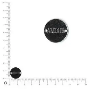 Perles et bijoux Médaille amour Ø 15 mm - ArgentéVendu parscrapmalin