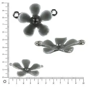 Perles et bijoux Pendentif fleur émaillée Ø 40 mm - TopazeVendu parscrapmalin