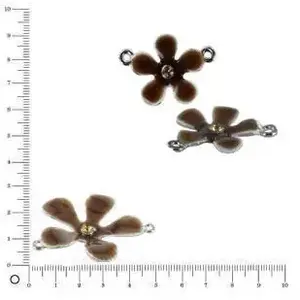 Perles et bijoux Pendentif fleur émaillée Ø 40 mm - AmbreVendu parscrapmalin