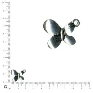 Perles et bijoux 2 Breloque papillon - Argenté