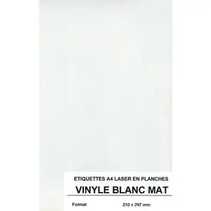 Silhouette Etiquettes autocollantes - Vinyle blanc mat A4