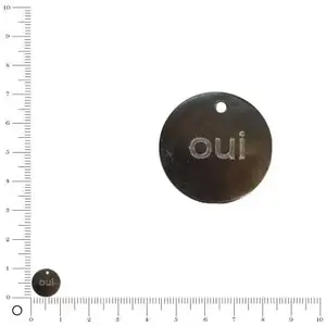 Perles et bijoux 2 Médaille oui Ø 10 mm - Nacré Noir