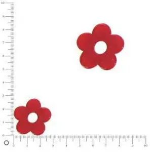 Perles et bijoux Breloque fleur pour bague à monter Ø 28 mm - RougeVendu parscrapmalin