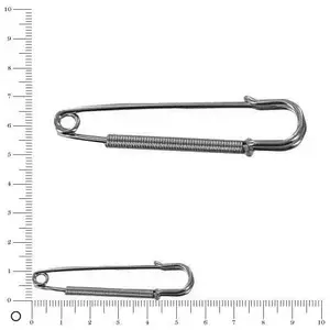 Perles et bijoux Epingle à nourrice ressort L. 60 mm - Argenté vieilliVendu parscrapmalin