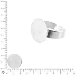 Perles et bijoux Support bague à coller Ø 22 mm - ArgentéVendu parscrapmalin