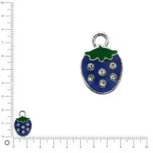 Perles et bijoux Breloque fraise L. 14 mm - Violet