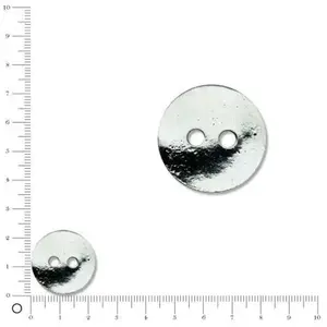 Perles et bijoux Breloque bouton 2 trous Ø 23 mm - ArgentéVendu parscrapmalin