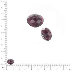 Perles et bijoux Perle donut en verre tigrée à facettes Ø 12 mm - PruneVendu parscrapmalin
