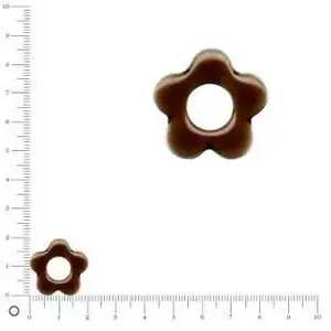 Perles et bijoux Breloque fleur émaillée pour bague à monter Ø 20 mm - Chocolat