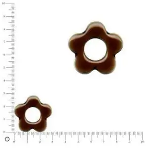 Perles et bijoux Breloque fleur émaillée pour bague à monter Ø 30 mm - Chocolat