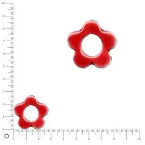 Perles et bijoux Breloque fleur émaillée pour bague à monter Ø 30 mm - RougeVendu parscrapmalin