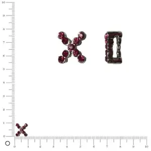 Perles et bijoux Perle X strassé L. 8 mm - Argenté vieilli fuchsia