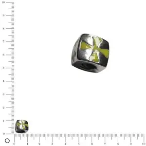 Perle métal façon Pandora pour bracelet/collier maille serpent Cube cr...Vendu parscrapmalin