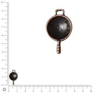 Perles et bijoux Pendentif poêle façon wok L. 28 mm - Cuivré vieilliVendu parscrapmalin