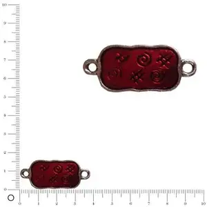 Perles et bijoux Pendentif intercalaire émaillé L. 39 mm - RougeVendu parscrapmalin