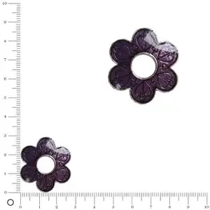 Perles et bijoux Perle intercalaire émaillée fleur Ø 30 mm - VioletVendu parscrapmalin